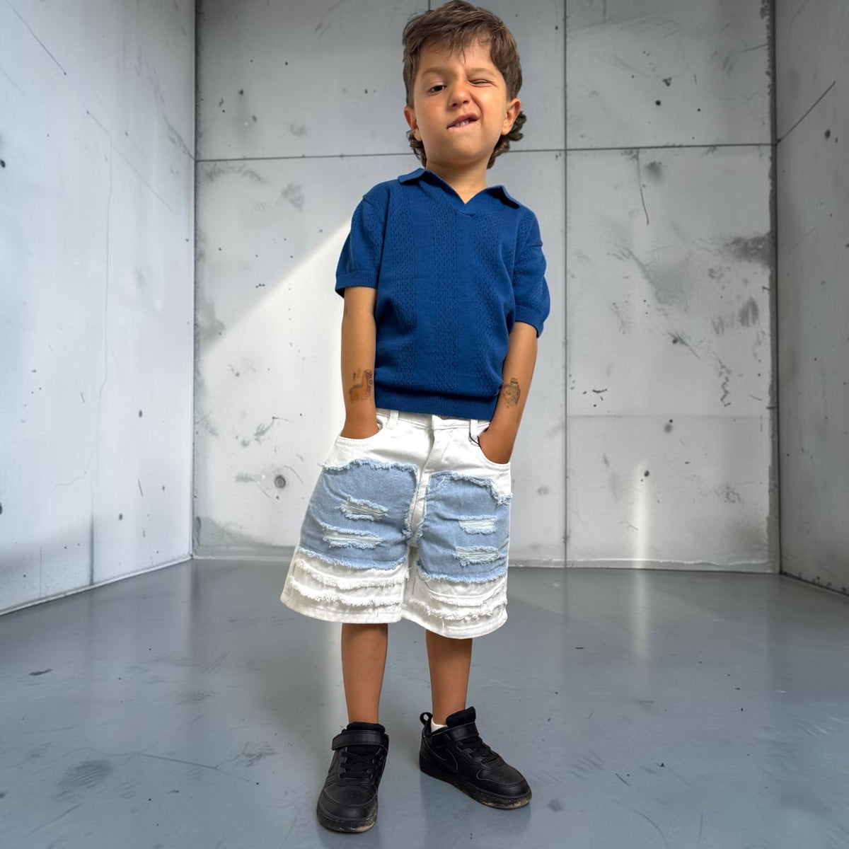 Short “WHITE DENIM”
