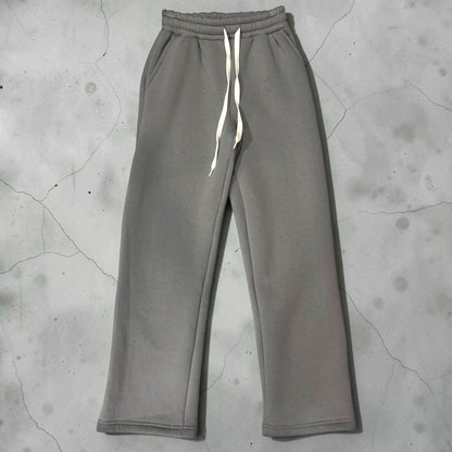 Pantaloni sportivi Chulo Store grigi in tessuto morbido con vita elasticizzata e coulisse bianca regolabile